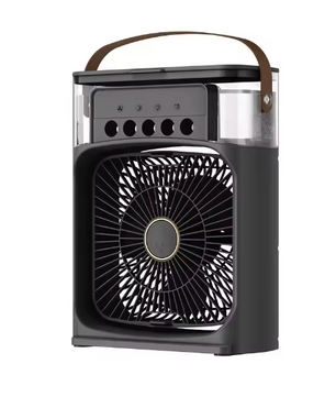 Mini Draagbare Airco en Luchtkoeler met Luchtbevochtiger – 3 Snelheden, 5 Vernevelingsopeningen, Timer en Oplaadbare Batterij