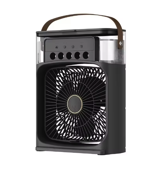 Mini Draagbare Airco en Luchtkoeler met Luchtbevochtiger – 3 Snelheden, 5 Vernevelingsopeningen, Timer en Oplaadbare Batterij