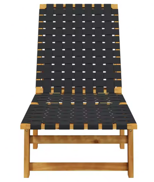 Set van 2 Verstelbare Loungestoelen – Massief Acaciahout & Olefine Stof, Modern en Comfortabel