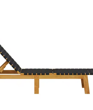 Set van 2 Verstelbare Loungestoelen – Massief Acaciahout & Olefine Stof, Modern en Comfortabel