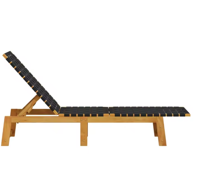 Set van 2 Verstelbare Loungestoelen – Massief Acaciahout & Olefine Stof, Modern en Comfortabel