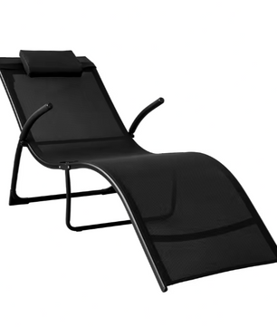 Opvouwbare Tuinligstoel met Kussen – Ergonomisch & Ademend Design