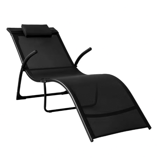 Opvouwbare Tuinligstoel met Kussen – Ergonomisch & Ademend Design