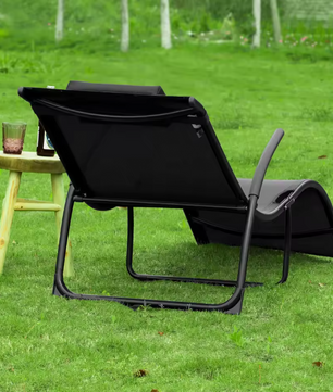 Opvouwbare Tuinligstoel met Kussen – Ergonomisch & Ademend Design