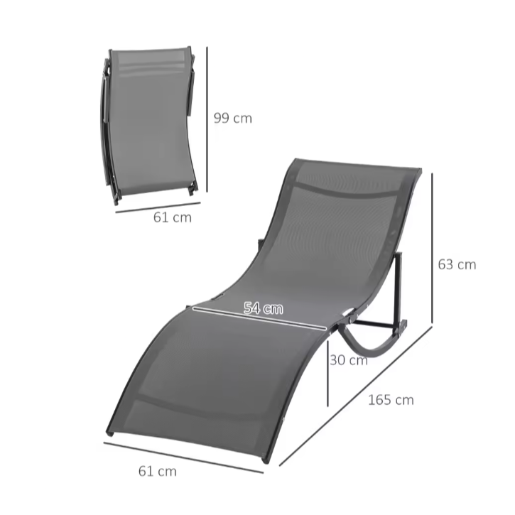 Set van 2 Aluminium Tuinligstoelen – Ergonomisch & Opvouwbaar met Ademend Textileen