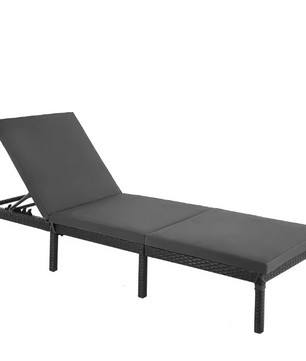 Verstelbare Tuinligstoel met 5 cm Dikke Matras – Rotanlook & Stevig Frame