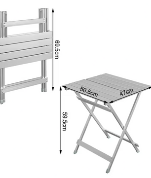 Opvouwbare Aluminium Campingtafel – Lichtgewicht & Draagbare Bijzettafel voor Buiten