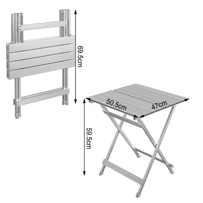 Opvouwbare Aluminium Campingtafel – Lichtgewicht & Draagbare Bijzettafel voor Buiten
