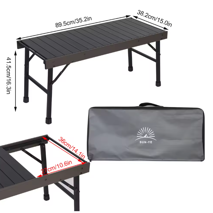 Opvouwbare Campingtafel – Rechthoekige Tuintafel, Compatibel met IGT Kooksysteem
