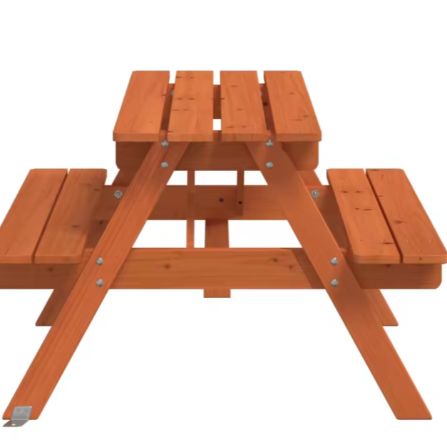 Kinder Picknicktafel met 4 Bankjes – 2-in-1 Tafelset van Massief Dennenhout met Parasolgat