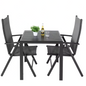 3-delige Tuinset met Opvouwbare Stoelen en Vierkante Tafel
