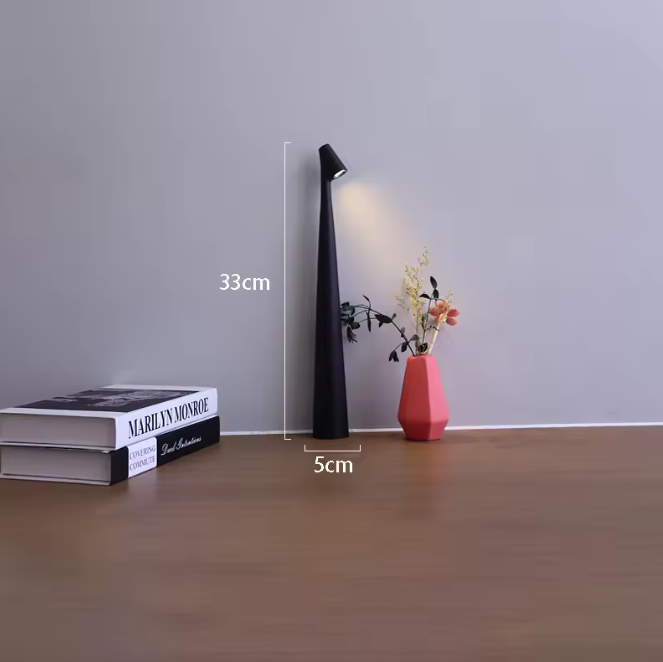 Draadloze Oplaadbare Bureaulamp – Touch Dimbaar & Sfeervol Licht, ABS + Acryl/Aluminium