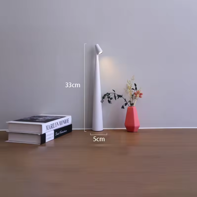Draadloze Oplaadbare Bureaulamp – Touch Dimbaar & Sfeervol Licht, ABS + Acryl/Aluminium