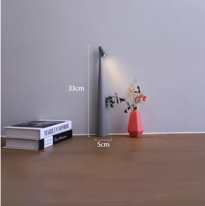 Draadloze Oplaadbare Bureaulamp – Touch Dimbaar & Sfeervol Licht, ABS + Acryl/Aluminium