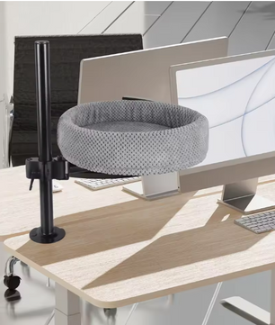 Rond Kattennest met 360° Rotatie – In Hoogte Verstelbare Tafelclip
