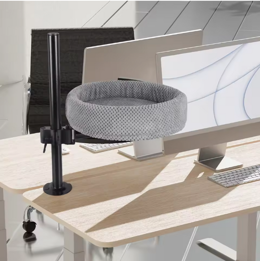 Rond Kattennest met 360° Rotatie – In Hoogte Verstelbare Tafelclip