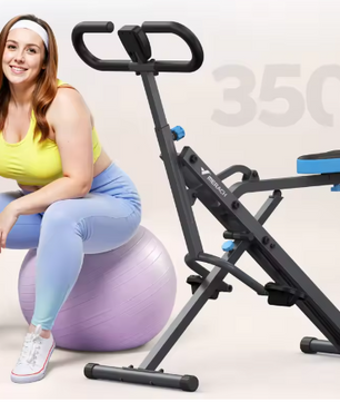 2-in-1 Squat & Roeimachine – Opvouwbare Trainingsapparatuur met LCD-scherm & Weerstandsbanden
