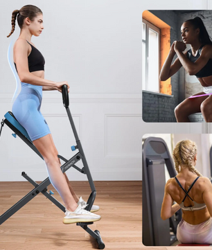 2-in-1 Squat & Roeimachine – Opvouwbare Trainingsapparatuur met LCD-scherm & Weerstandsbanden