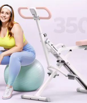 2-in-1 Squat & Roeimachine – Opvouwbare Trainingsapparatuur met LCD-scherm & Weerstandsbanden