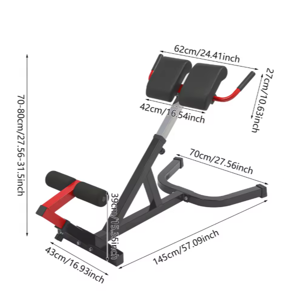 Romeinse Stoel – Hyperextension Fitnessbank met Verstelbare Hoogte & Rugondersteuning