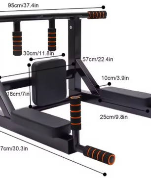 Wandmontage Pull-up Bar & Dip Station – Multifunctioneel Fitnessapparaat