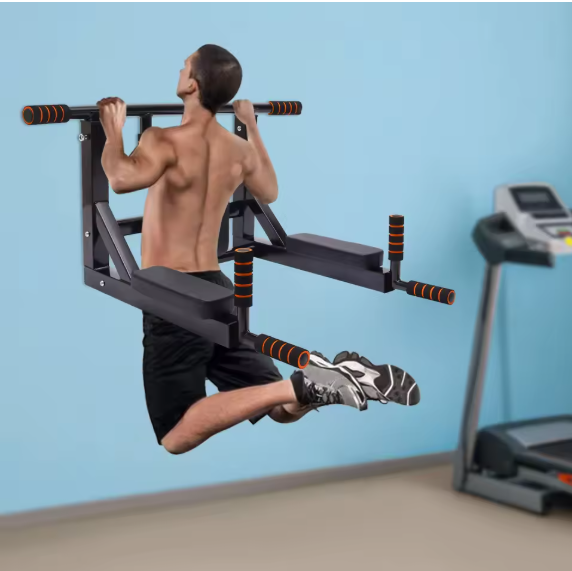 Wandmontage Pull-up Bar & Dip Station – Multifunctioneel Fitnessapparaat
