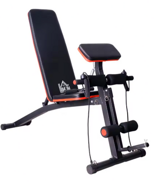 Multifunctionele Halterbank – Verstelbare Trainingsbank met Preacher Curl & Opvouwbaar Ontwerp