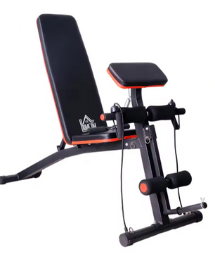 Multifunctionele Halterbank – Verstelbare Trainingsbank met Preacher Curl & Opvouwbaar Ontwerp