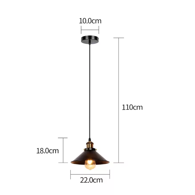 Vintage Retro Hanglamp – Metalen Paraplu Design voor Keuken, Bar & Woonkamer