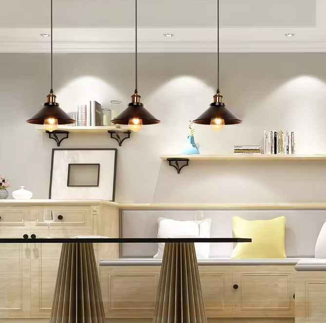 Vintage Retro Hanglamp – Metalen Paraplu Design voor Keuken, Bar & Woonkamer