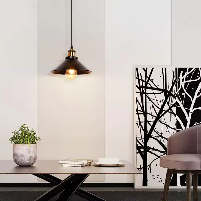 Vintage Retro Hanglamp – Metalen Paraplu Design voor Keuken, Bar & Woonkamer