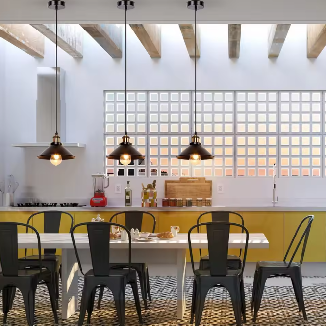 Vintage Retro Hanglamp – Metalen Paraplu Design voor Keuken, Bar & Woonkamer