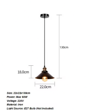 Vintage Retro Hanglamp – Metalen Paraplu Design voor Keuken, Bar & Woonkamer