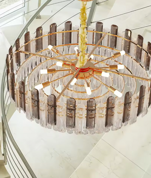 Luxe Ronde Kristallen Kroonluchter 80 cm – Gouden Plafondlamp voor Woonkamer, Eetkamer & Hotel