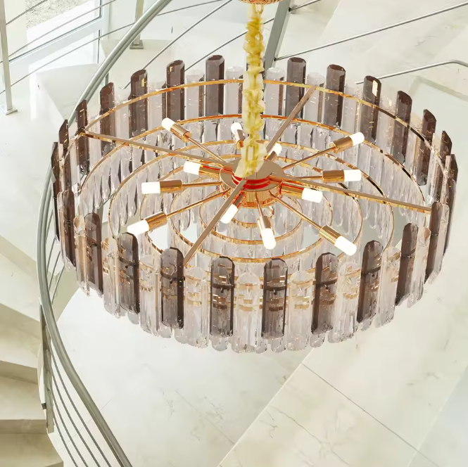 Luxe Ronde Kristallen Kroonluchter 80 cm – Gouden Plafondlamp voor Woonkamer, Eetkamer & Hotel