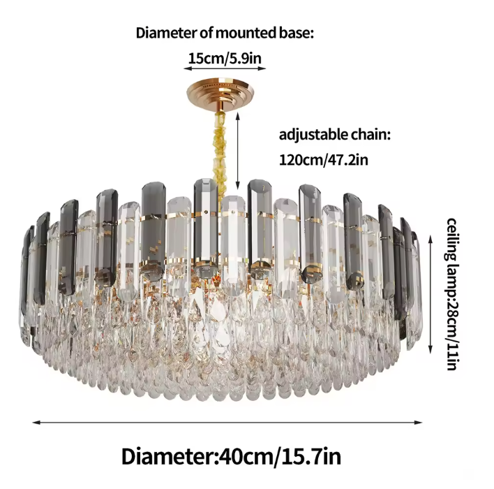 Luxe Ronde Kristallen Kroonluchter 80 cm – Gouden Plafondlamp voor Woonkamer, Eetkamer & Hotel