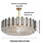 Luxe Ronde Kristallen Kroonluchter 80 cm – Gouden Plafondlamp voor Woonkamer, Eetkamer & Hotel