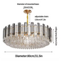 Luxe Ronde Kristallen Kroonluchter 80 cm – Gouden Plafondlamp voor Woonkamer, Eetkamer & Hotel