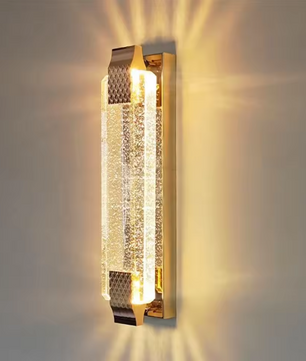 Moderne LED Wandlamp 12W – Gouden Kristallen Warm Wit Licht