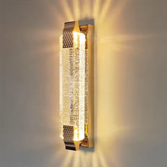 Moderne LED Wandlamp 12W – Gouden Kristallen Warm Wit Licht