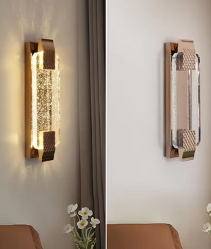 Moderne LED Wandlamp 12W – Gouden Kristallen Warm Wit Licht