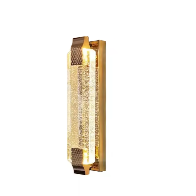 Moderne LED Wandlamp 12W – Gouden Kristallen Warm Wit Licht