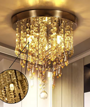 Moderne Kristallen Plafondlamp – Flush Mount Design met G9 Fitting, 25 cm