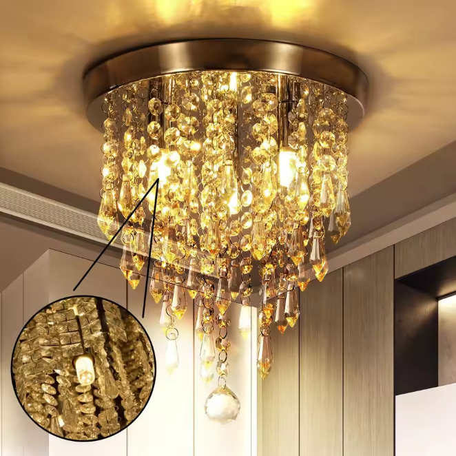Moderne Kristallen Plafondlamp – Flush Mount Design met G9 Fitting, 25 cm