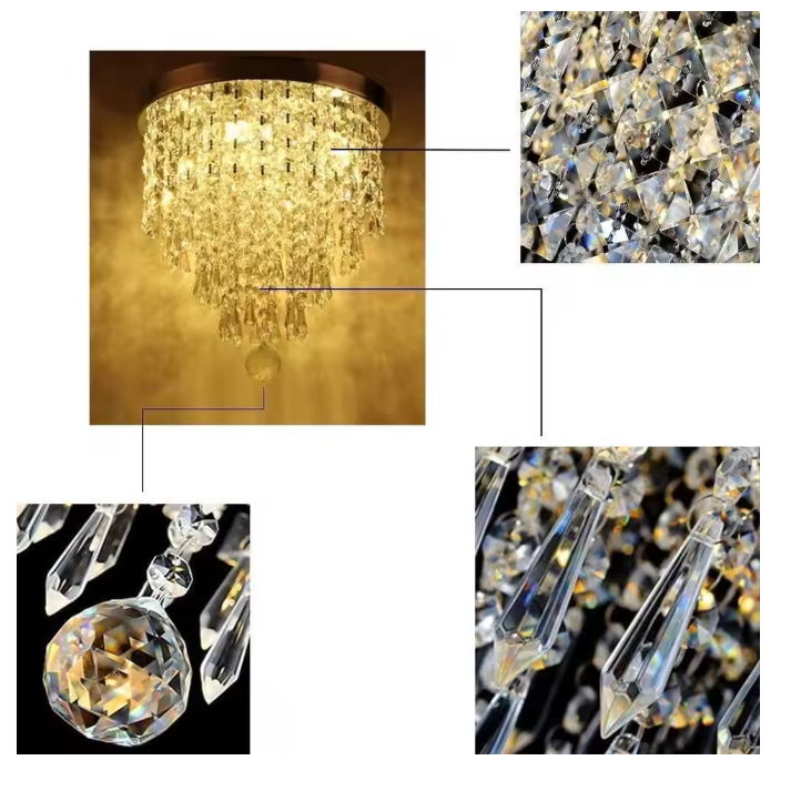 Moderne Kristallen Plafondlamp – Flush Mount Design met G9 Fitting, 25 cm
