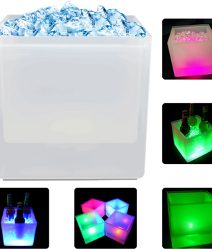 RGB LED IJsemmer 3,5L – Multicolor Wijnkoeler met Licht & Smeltwateropvang