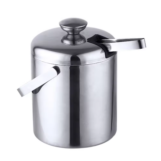 RVS IJsemmer 1,3L met Deksel & Tang – Dubbelwandige Champagnekoeler