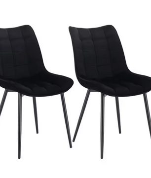 Set van 2 Eetkamerstoelen – Kunstleer met Metalen Poten, Modern & Comfortabel
