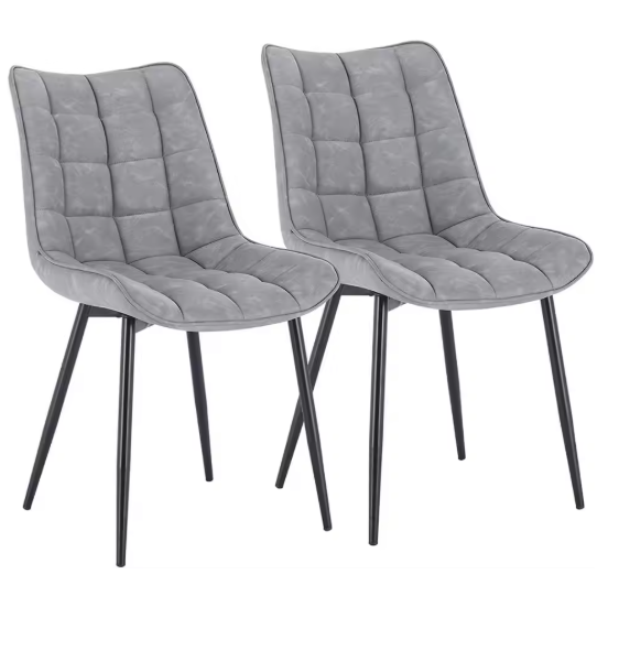 Set van 2 Eetkamerstoelen – Kunstleer met Metalen Poten, Modern & Comfortabel