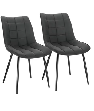Set van 2 Eetkamerstoelen – Kunstleer met Metalen Poten, Modern & Comfortabel